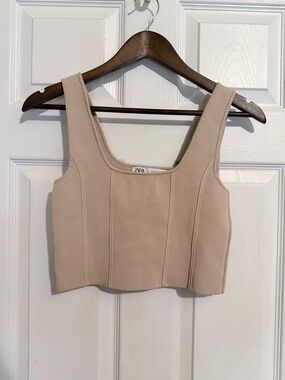 Zara Corset Cropped Tank Top